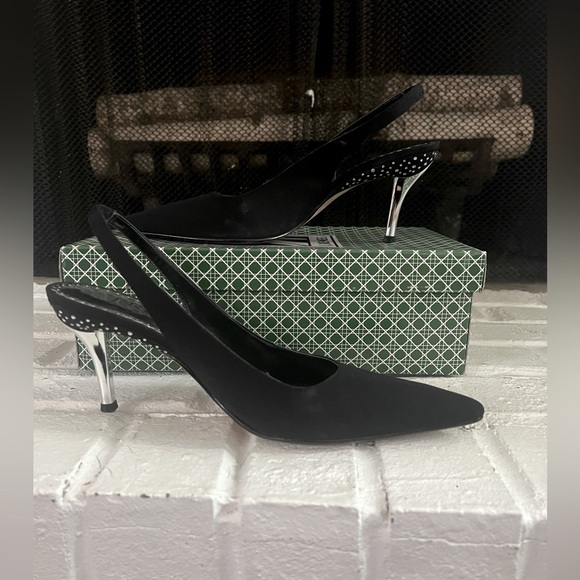 J.Renee Shoes - J. Reneè black with silver rhinestone heels